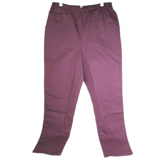 D & Co. Dusty Purple Pull On Pants with Pockets Cotton Blend LT NWT (B12-38) - Picture 1 of 12